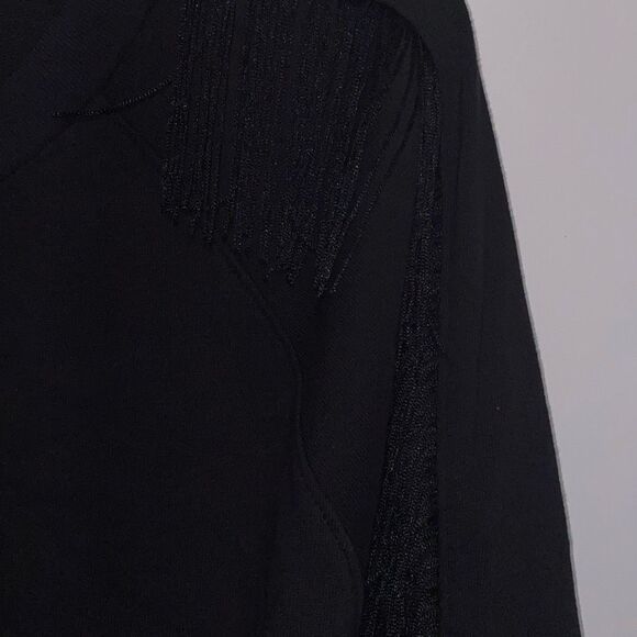 Levi's Women's Black Plus Reese Fringe Crew Neck Pullover Sweatshirt Size 3X - Picture 7 of 9